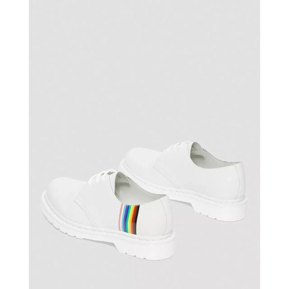 Dr. Martens 1461 Pride Shoes US M6 US W7 White Leather Rainbow Stripe Classic - Picture 4 of 7